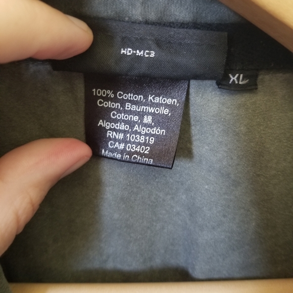 Harley Davidson Gray Embroidered Patched Military Style Button Shirt Motorcycle - Picture 7 of 7